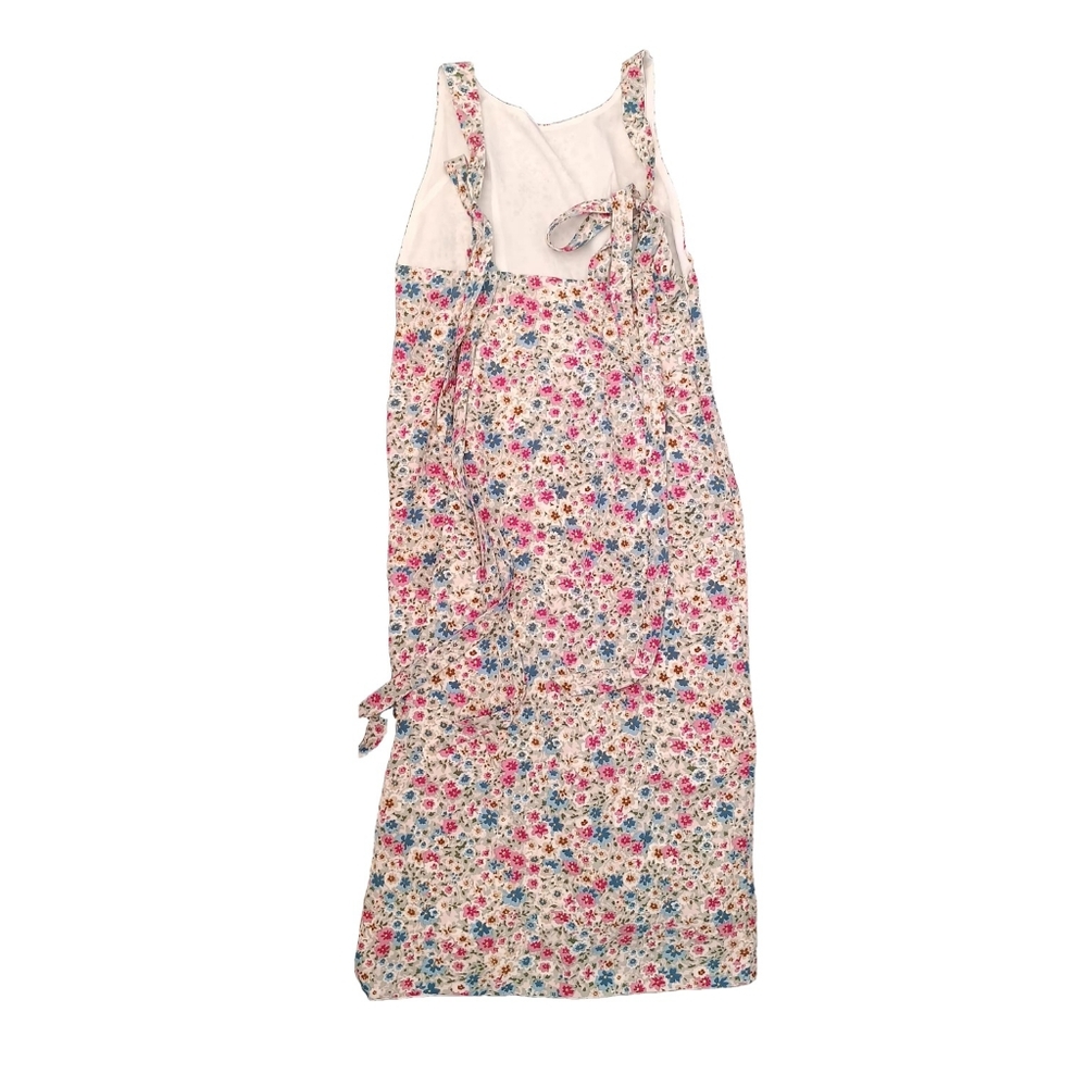 Adeirlina Pink Blue Floral Midi Dress Side Slit Small - Picture 8 of 11